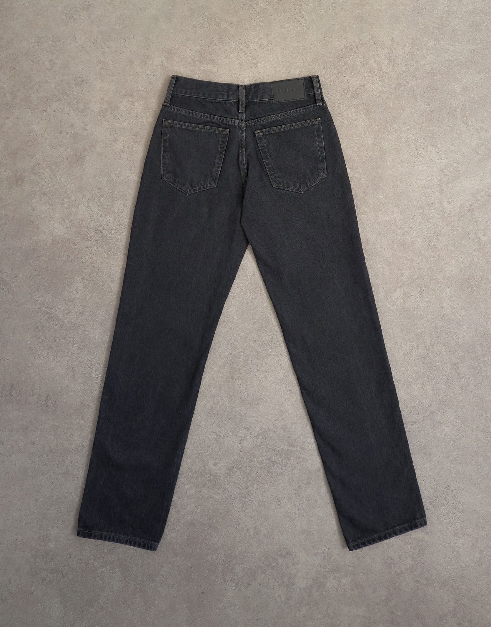 Topshop Runway mid rise straight jeans in washed black
