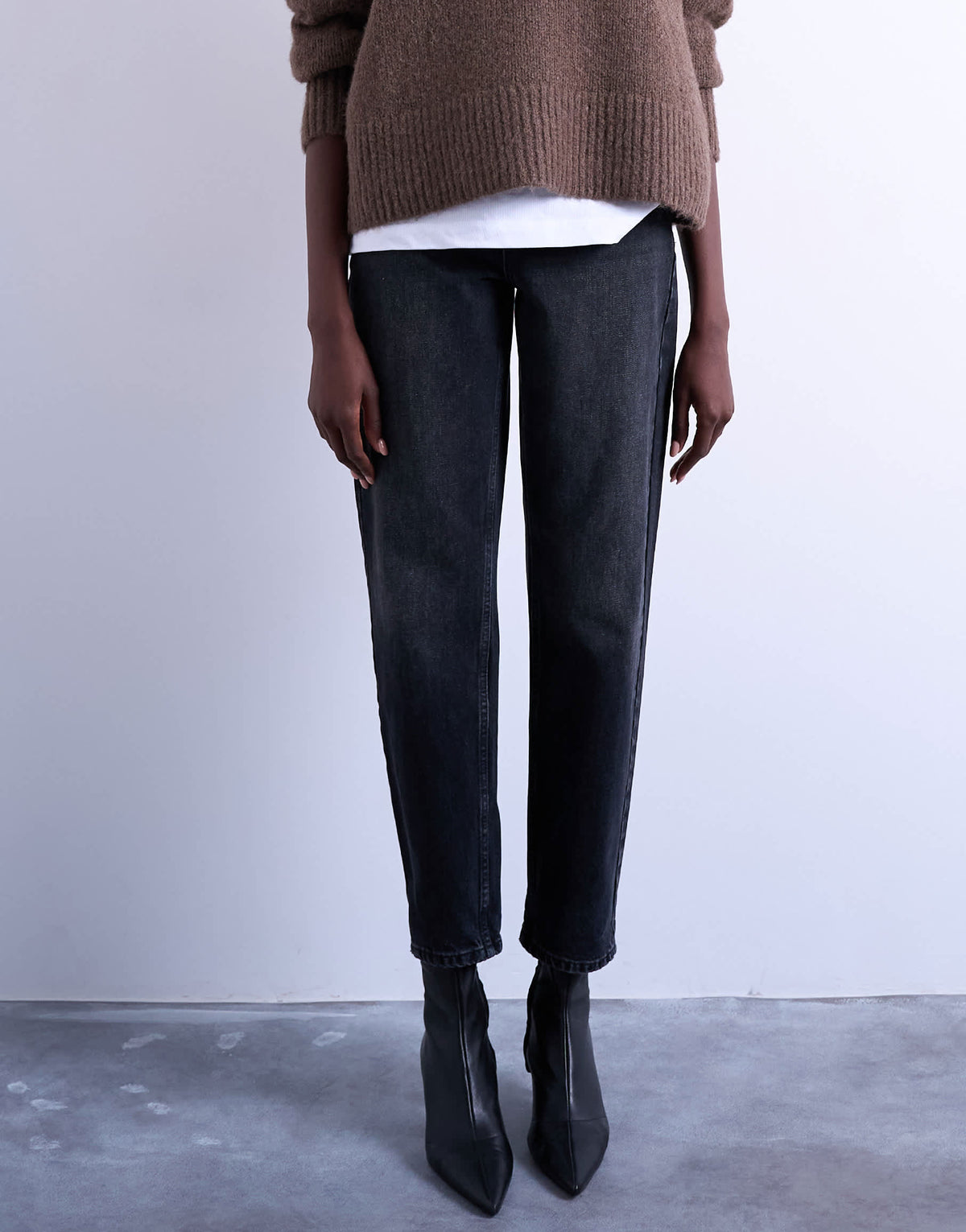 Topshop Mom jeans in washed black