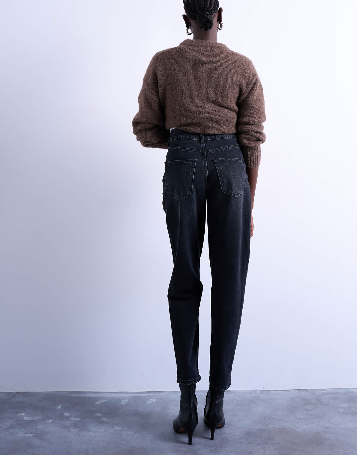 Topshop Mom jeans in washed black