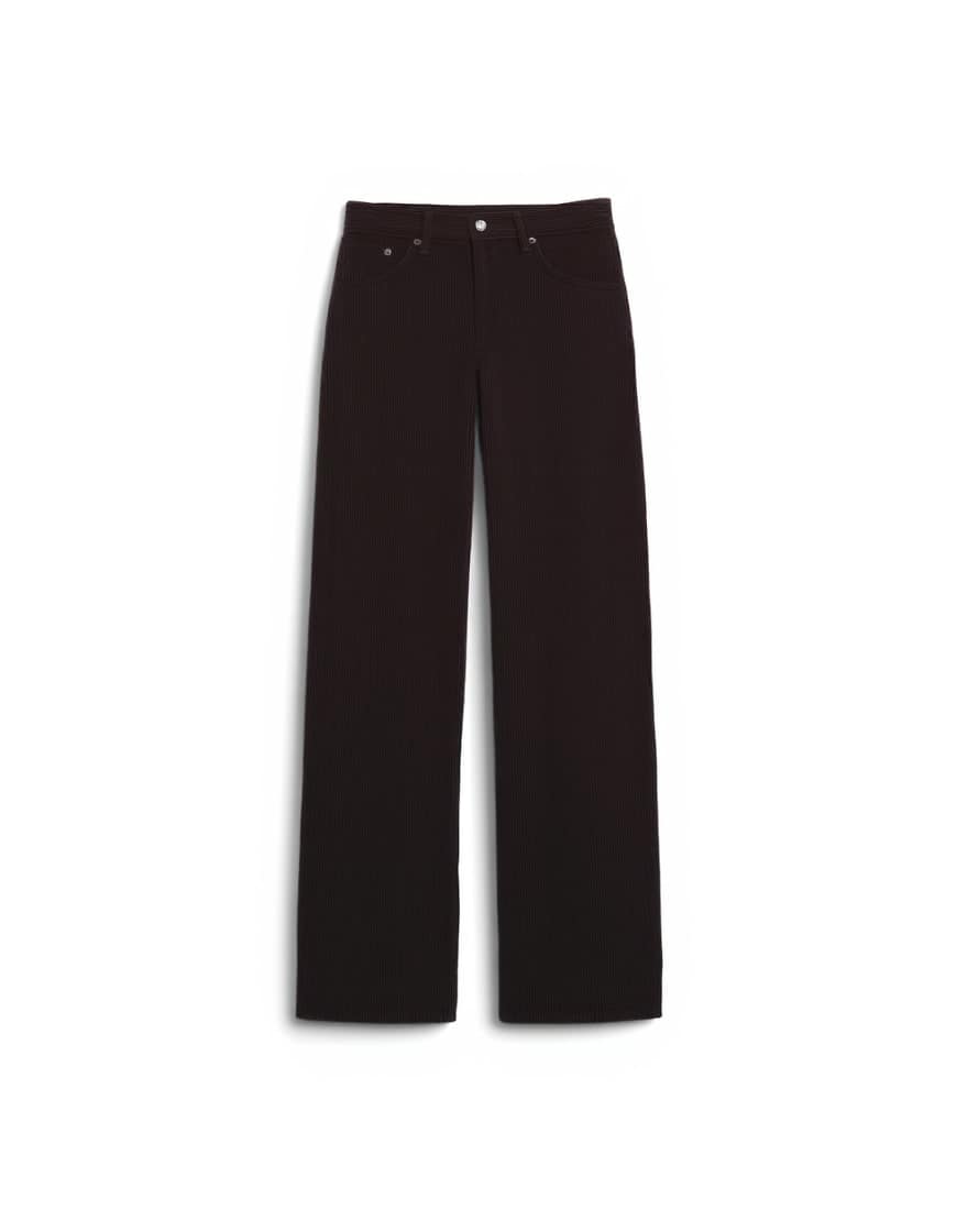 Topshop Ember low rise cord straight leg jeans in bitter chocolate