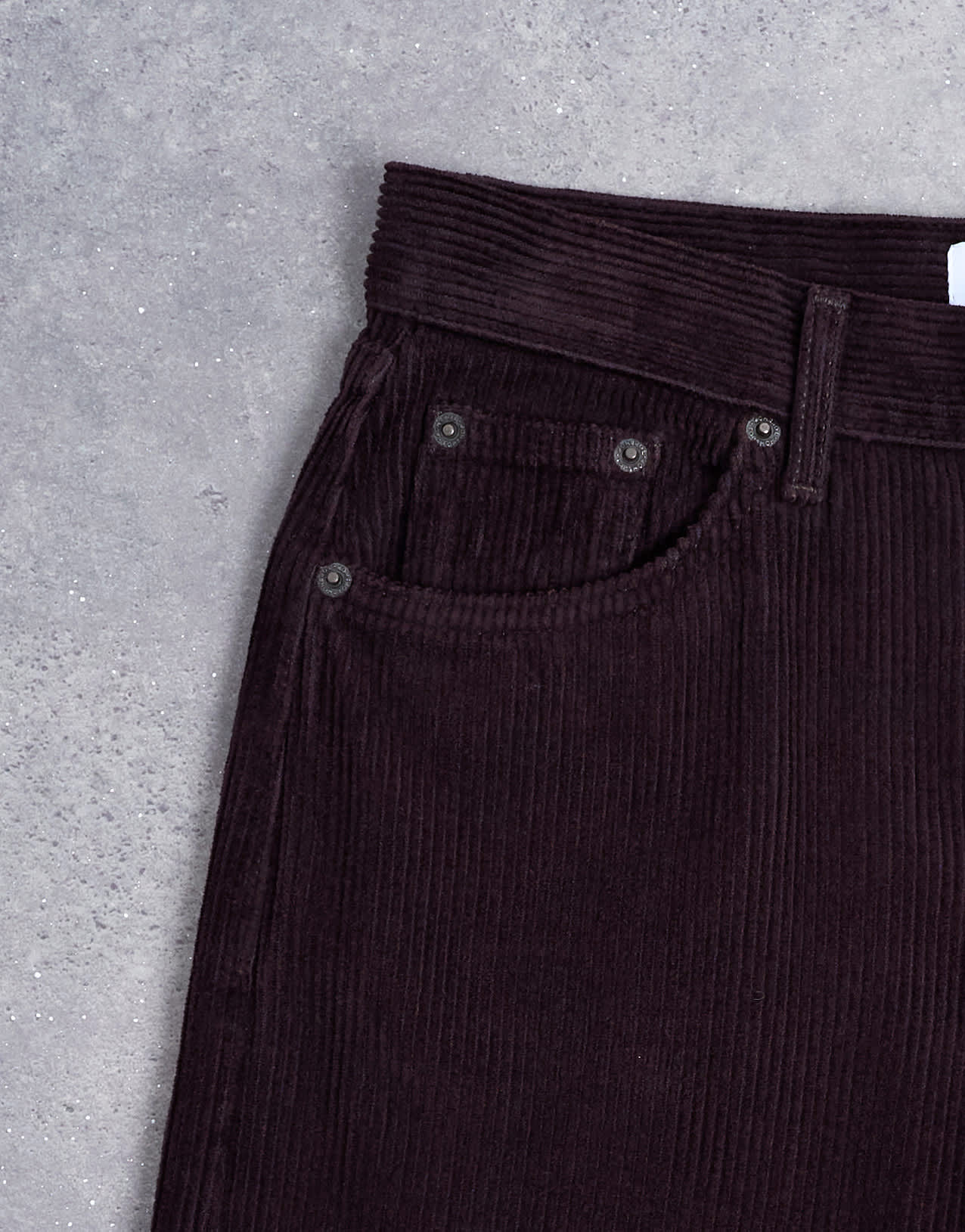 Topshop Ember low rise cord straight leg jeans in bitter chocolate