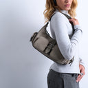 Sac bandoulière Topshop Sunrise en daim taupe avec poche