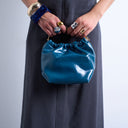Topshop Gabriette metal trim handle grab bag in teal