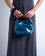 Topshop Gabriette metal trim handle grab bag in teal