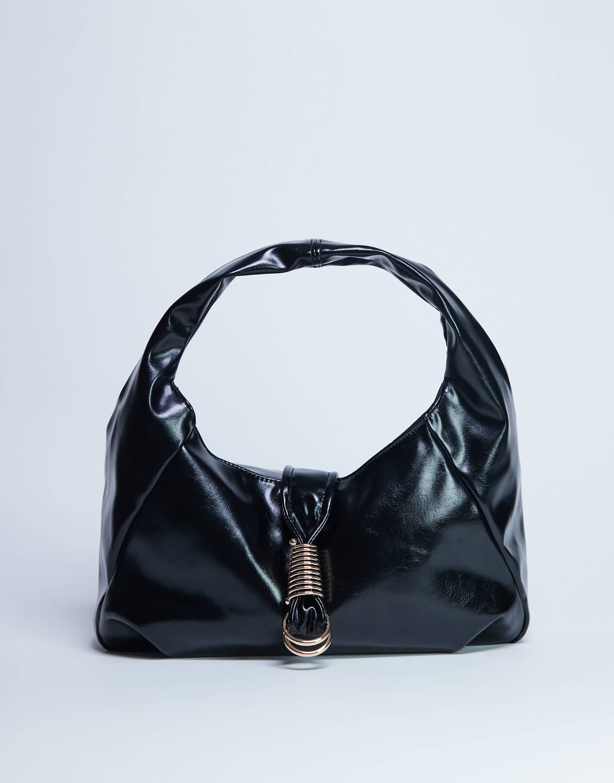 Topshop Tilly metal hardware slouchy tote bag in black