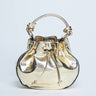 Topshop Gabs ruched drawstring bell bag in gold