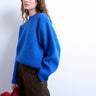 Topshop Grobstrickpullover mit Rundhalsausschnitt in Blau