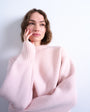Topshop knitted chunky all needle clean crew jumper in pink
