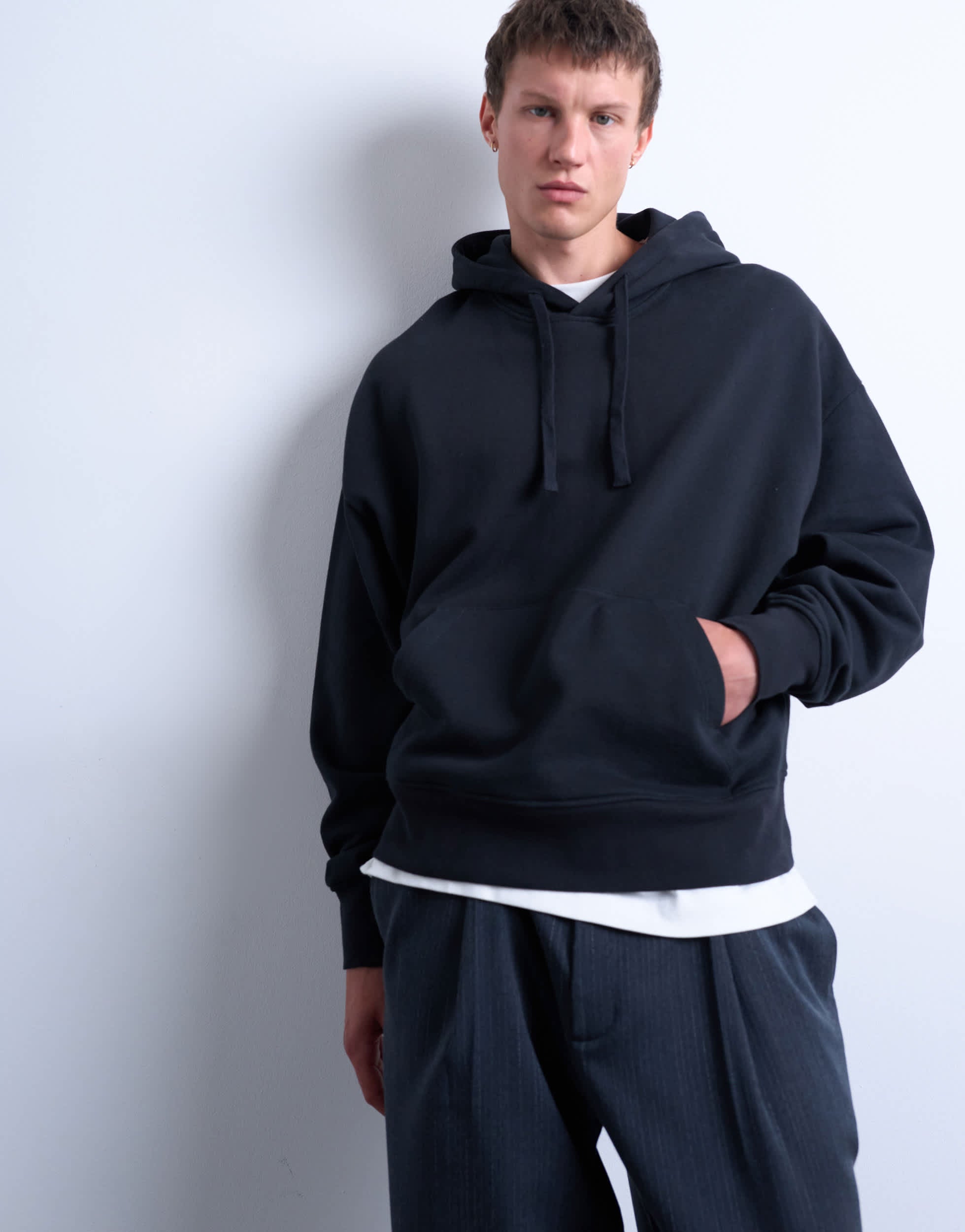 Sweat à capuche coupe oversize épais noir Topman