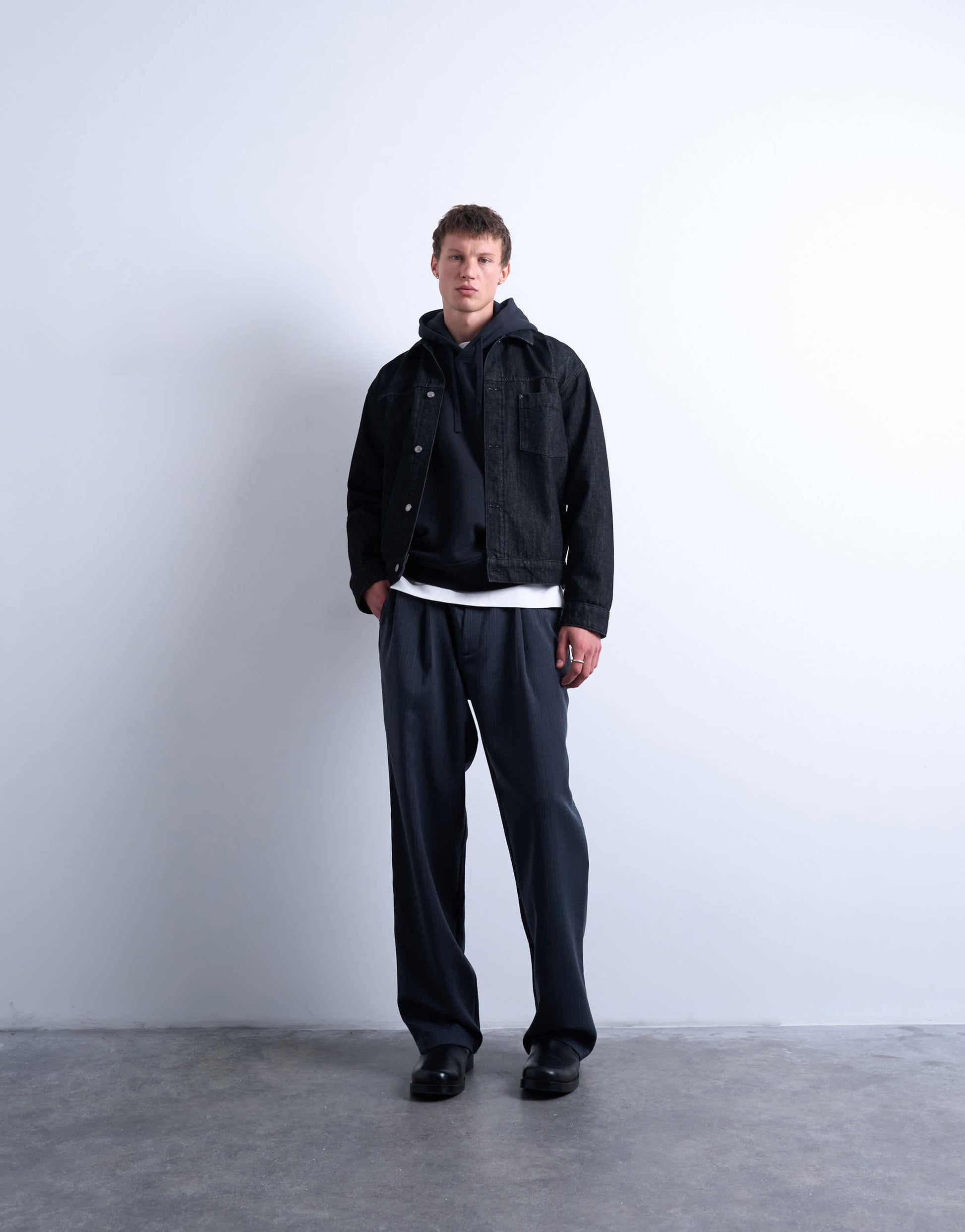 Topman heavyweight oversized fit hoodie in black