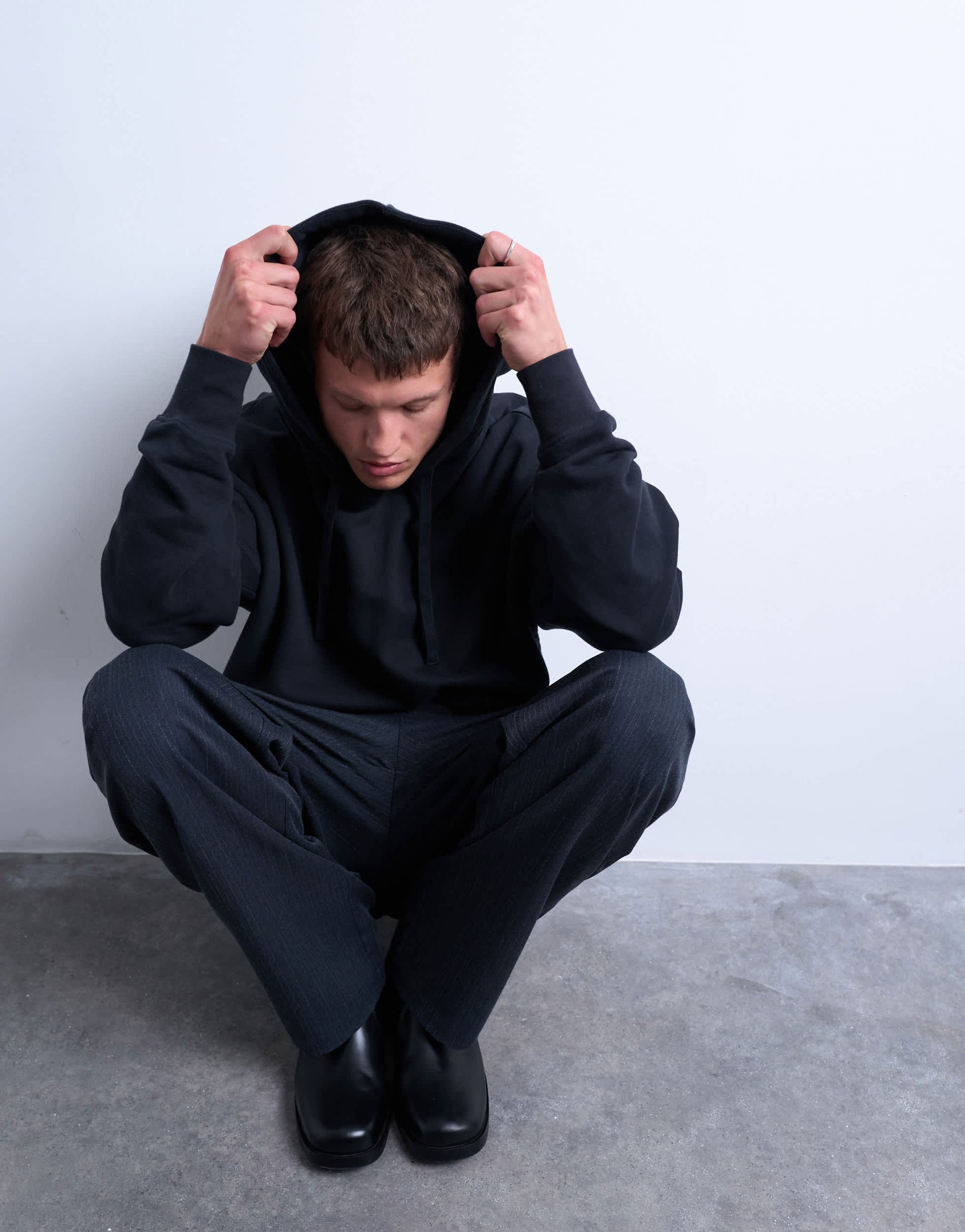 Topman heavyweight oversized fit hoodie in black
