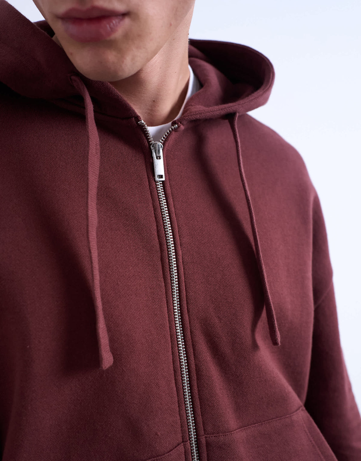 Topman heavyweight oversized fit zip through hoodie in brown