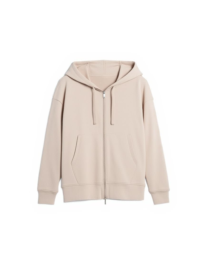 Topman heavyweight oversized fit zip through hoodie in light stone