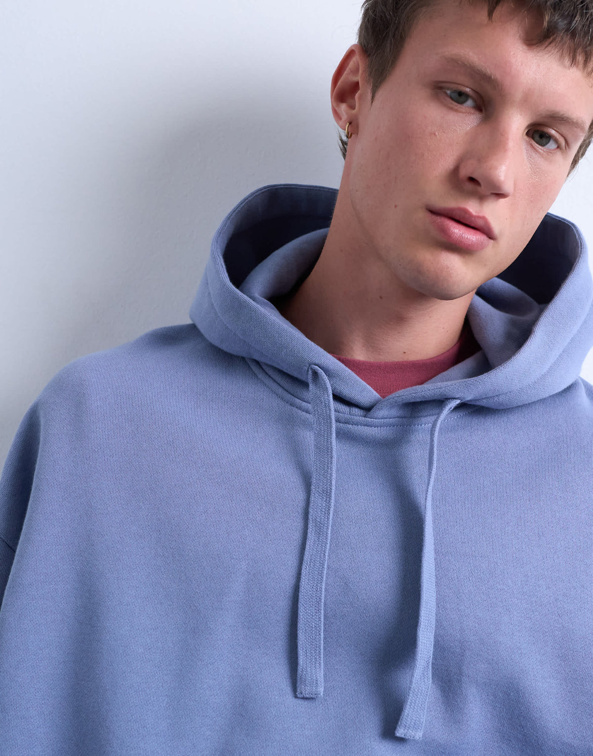 Topman heavyweight oversized fit hoodie in mid blue