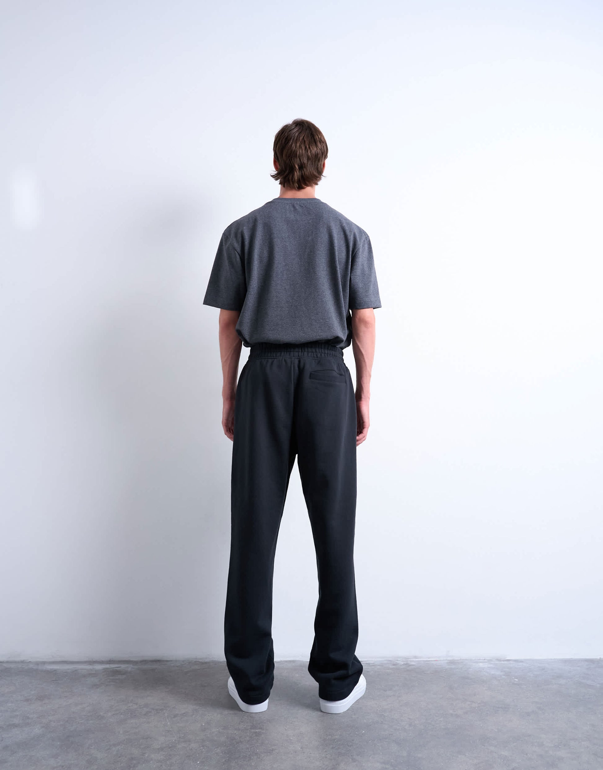 Topman heavyweight straight leg jogger in black