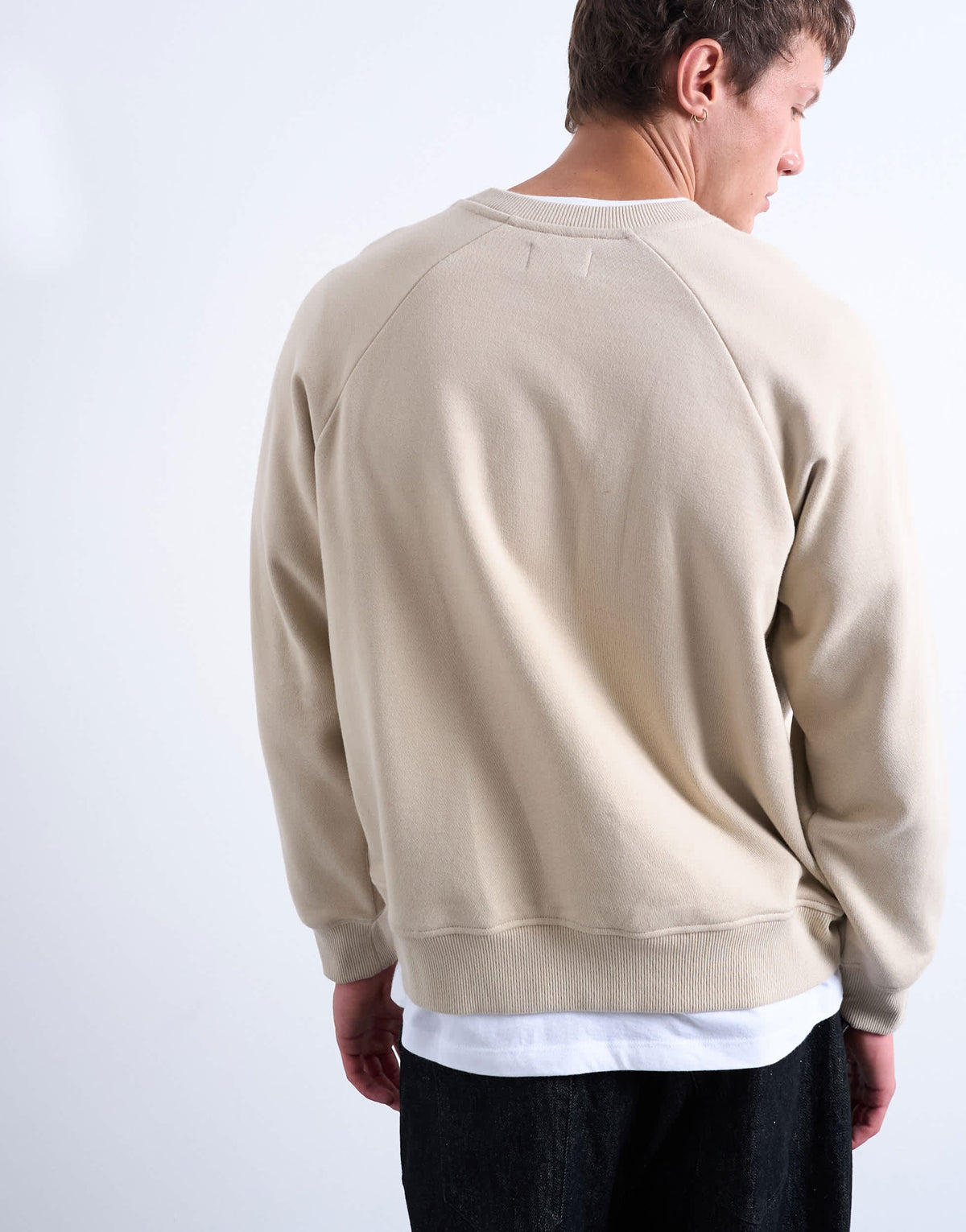 Topman boxy fit raglan sweatshirt in stone