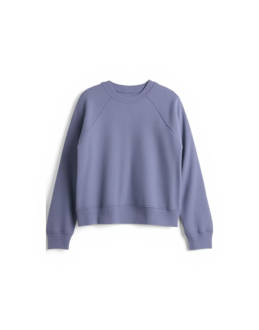 Topman boxy fit raglan sweatshirt in mid blue