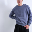 Sweat-shirt raglan coupe carrée Topman bleu moyen
