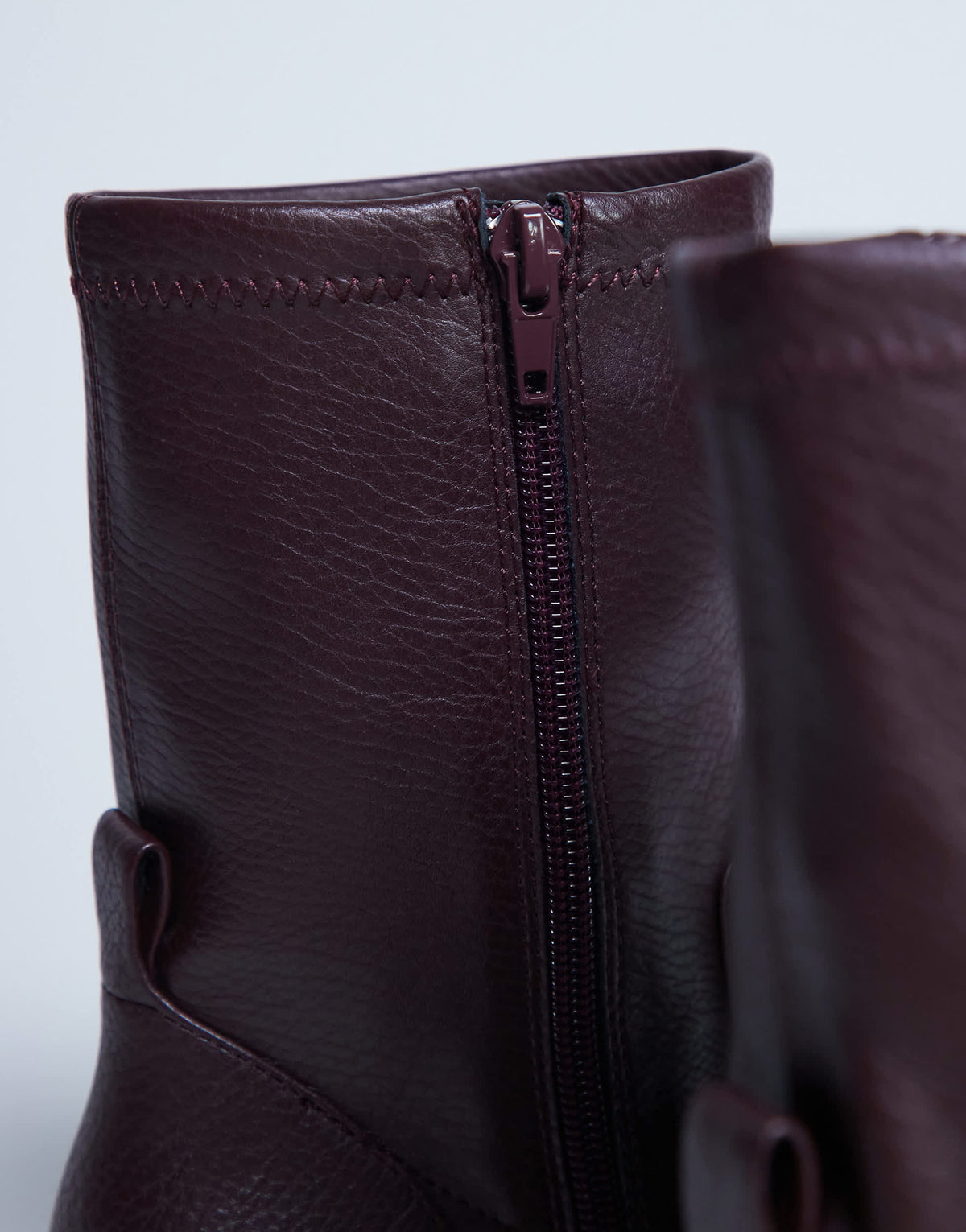Topshop Niamh block heel ankle boot in burgundy