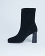 Topshop Nellie real suede heeled ankle boot black