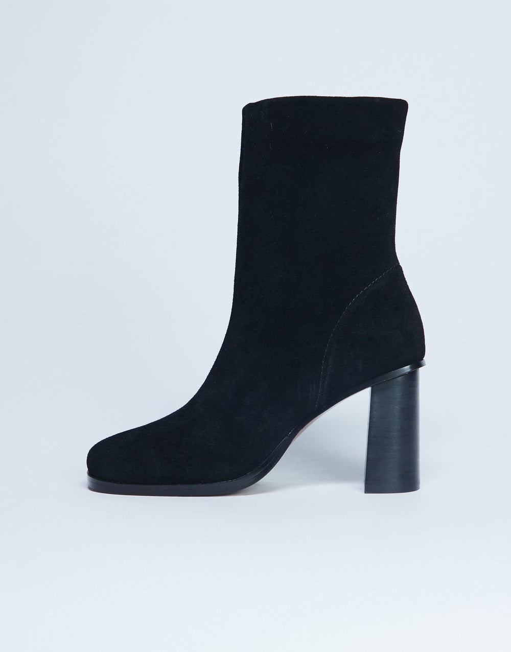 Topshop Nellie real suede heeled ankle boot black