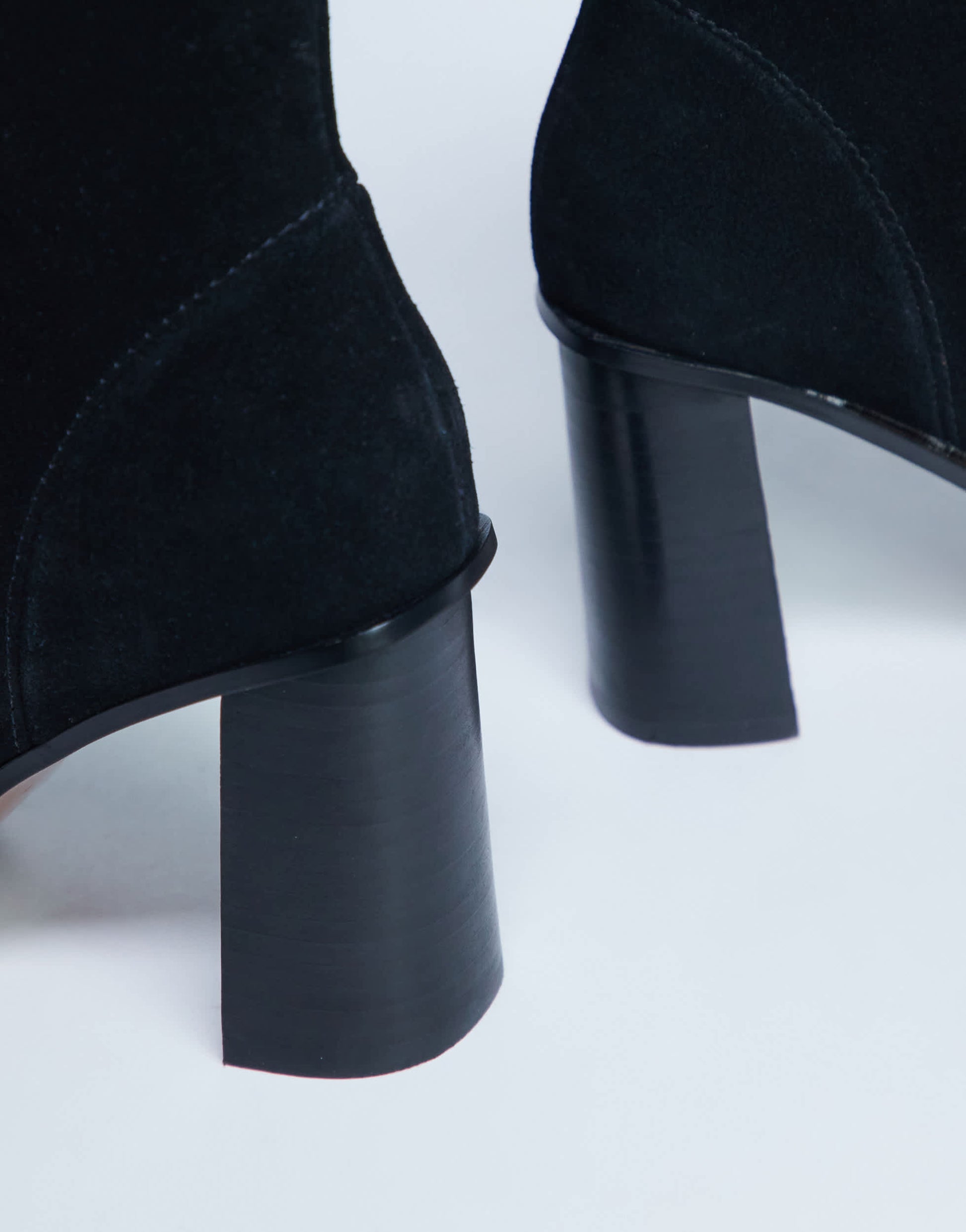 Topshop Nellie real suede heeled ankle boot black