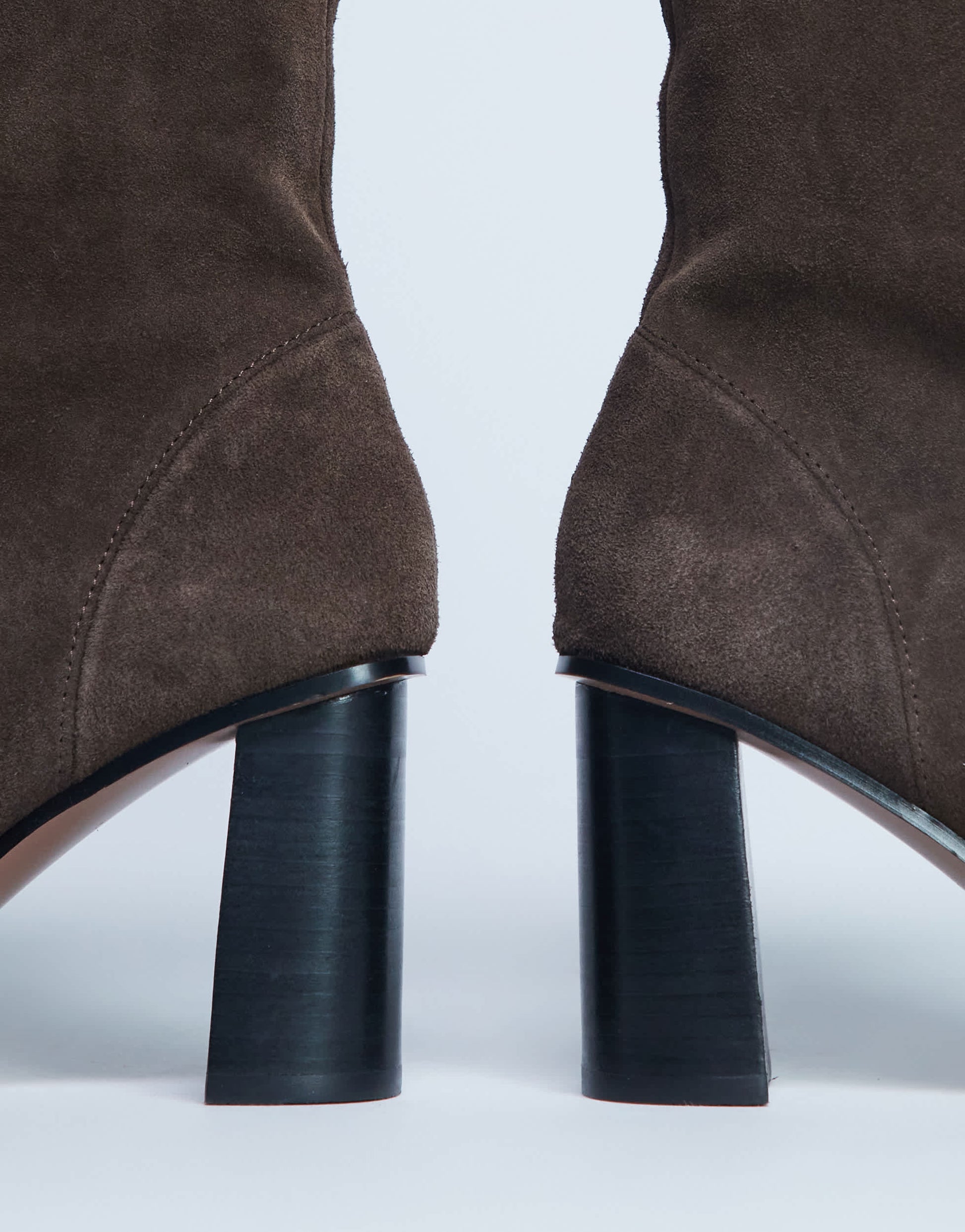 Topshop Nellie real suede heeled ankle boot in chocolate