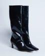 Topshop Tanya point toe knee high boot in black