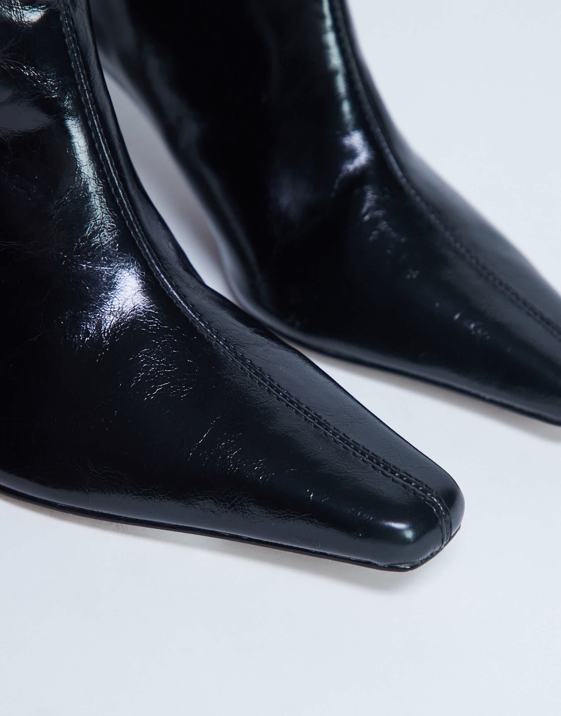 Topshop Tanya point toe knee high boot in black
