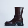 Topshop Nina chunky heeled ankle boot in chocolate