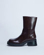 Topshop Nina chunky heeled ankle boot in chocolate