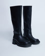 Topshop Rachel knee high chunky heeled boot in black