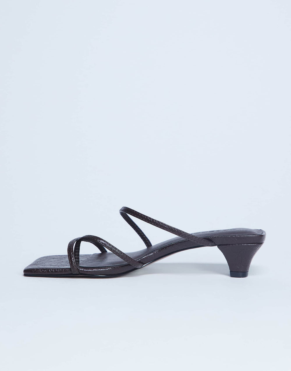 Topshop Iva strappy kitten heel mule in brown