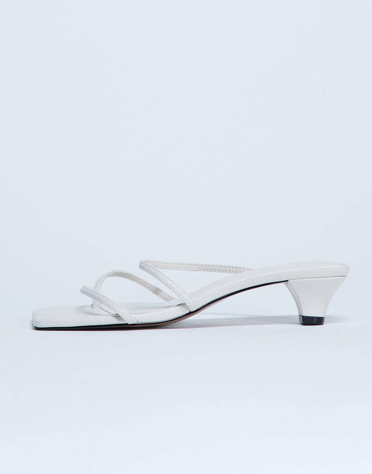 Topshop Iva strappy kitten heel mule in white