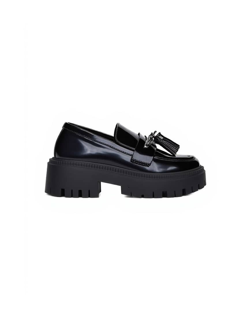 Topshop Cameron tassel loafer with cleated sole in black