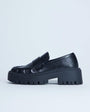 Topshop Cecil chunky cleated sole loafer in black 
