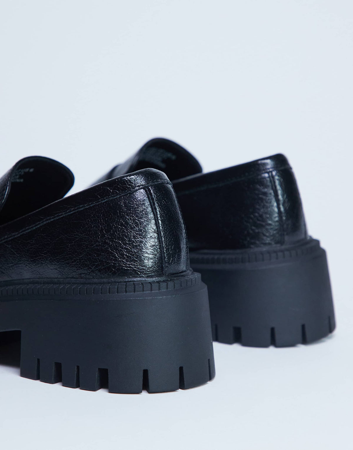 Topshop Cecil chunky cleated sole loafer in black 