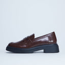 Topshop Cade chunky sole loafer in chocolate