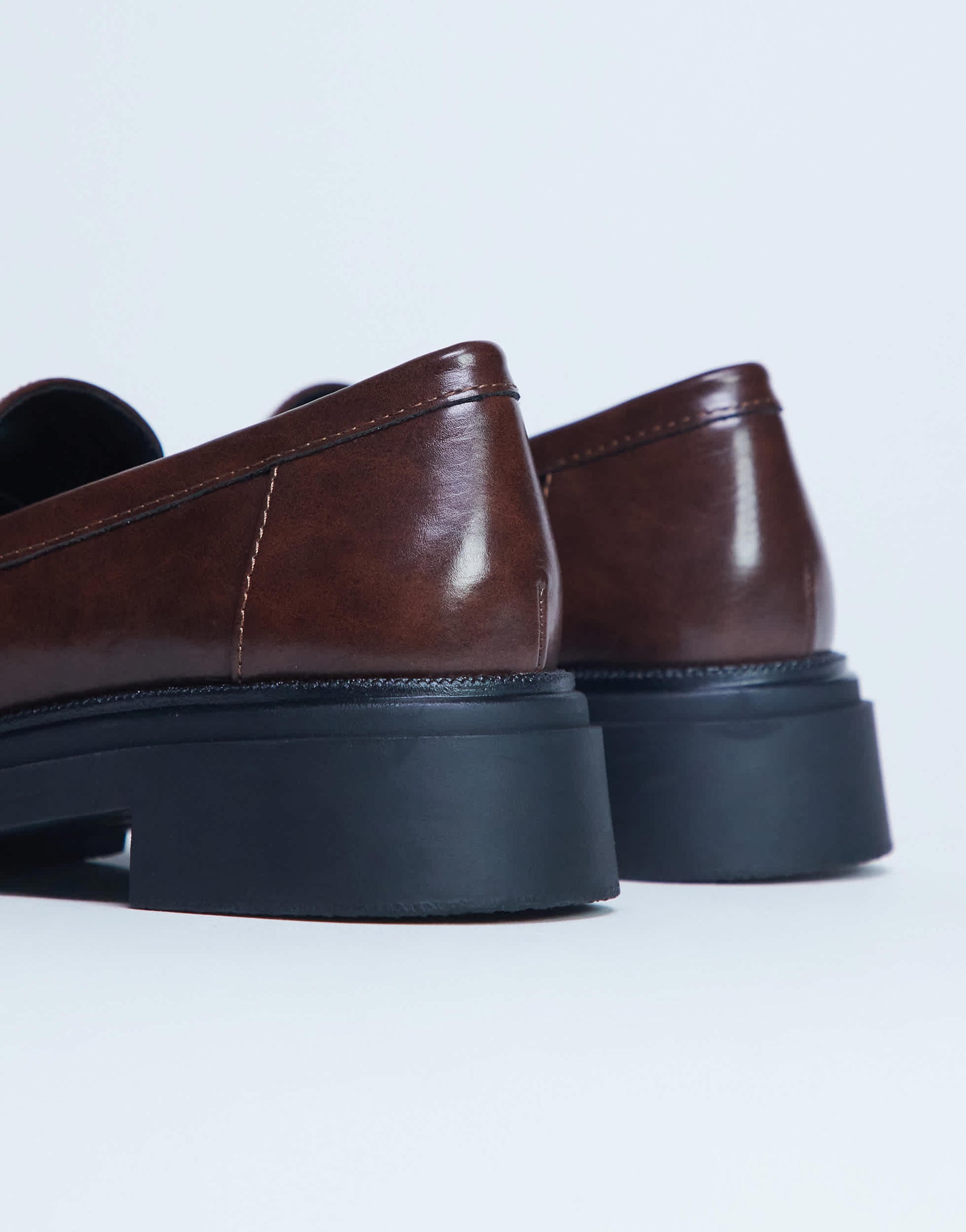 Topshop Cade chunky sole loafer in chocolate