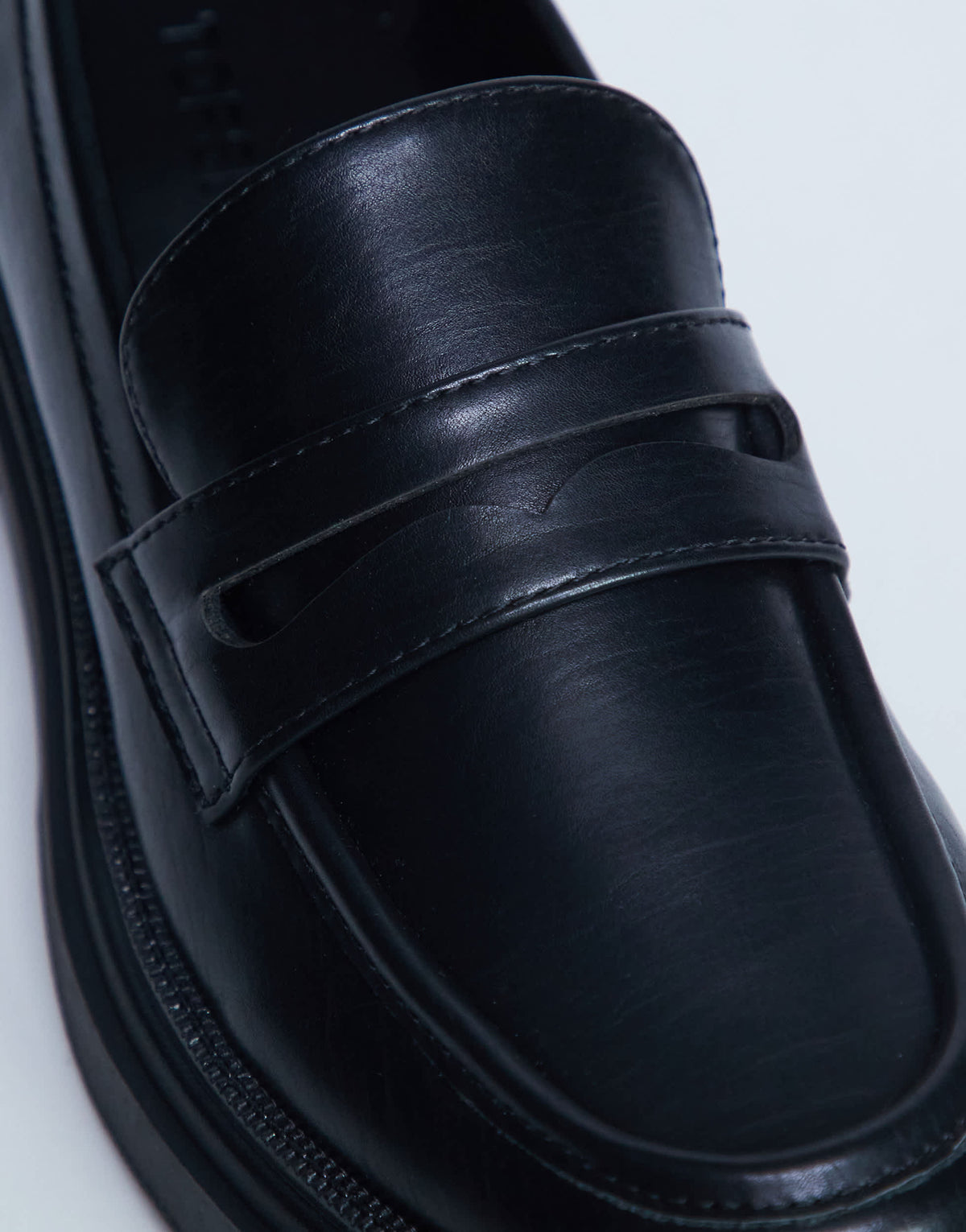 Topshop Cade chunky sole loafer in black