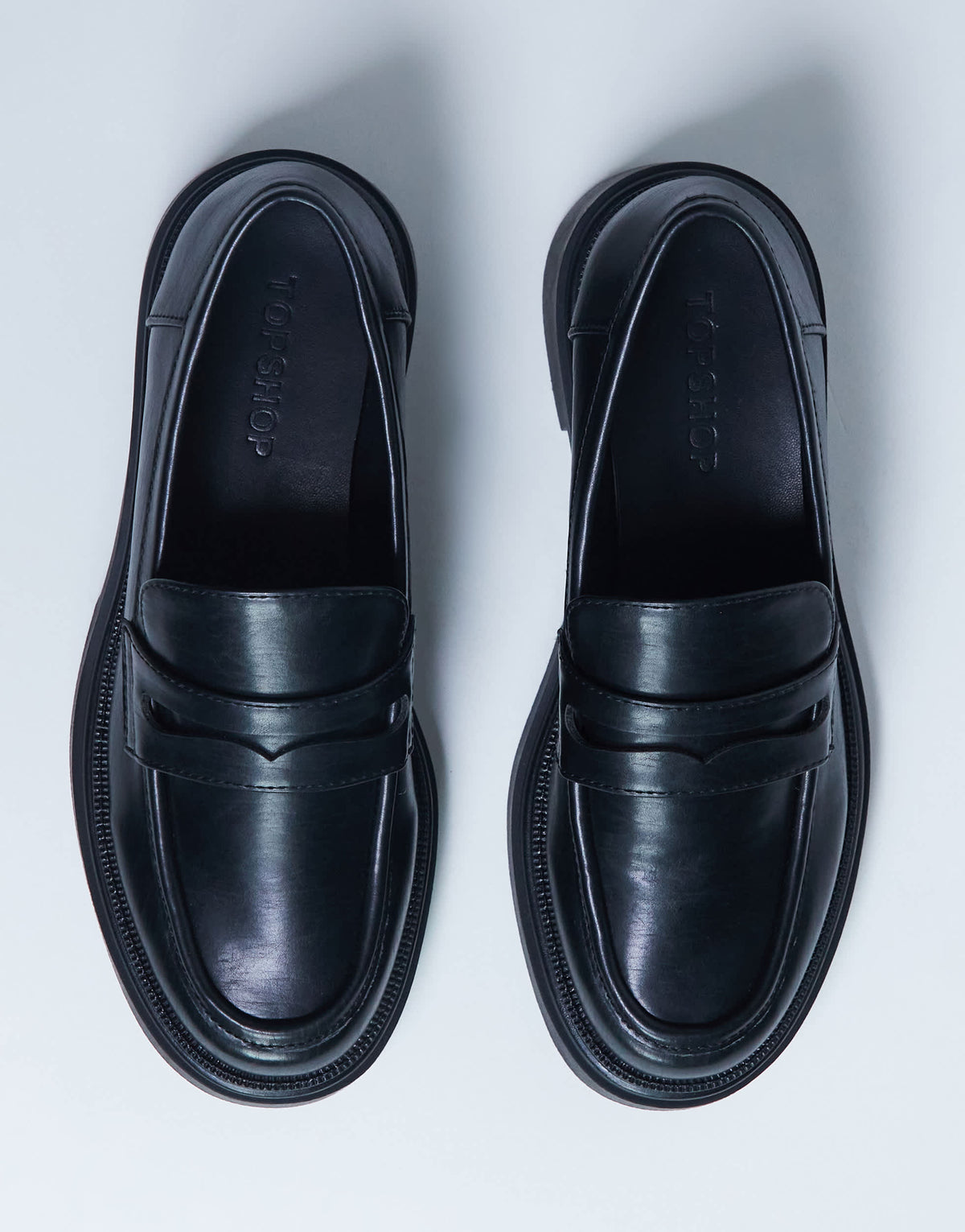 Topshop Cade chunky sole loafer in black