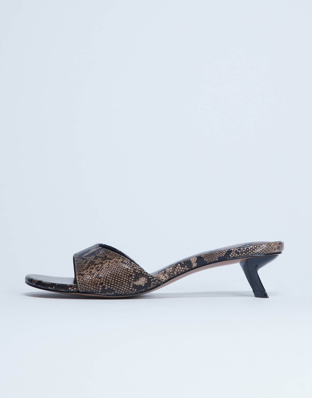 Topshop Ivee kitten heel mule in natural snake