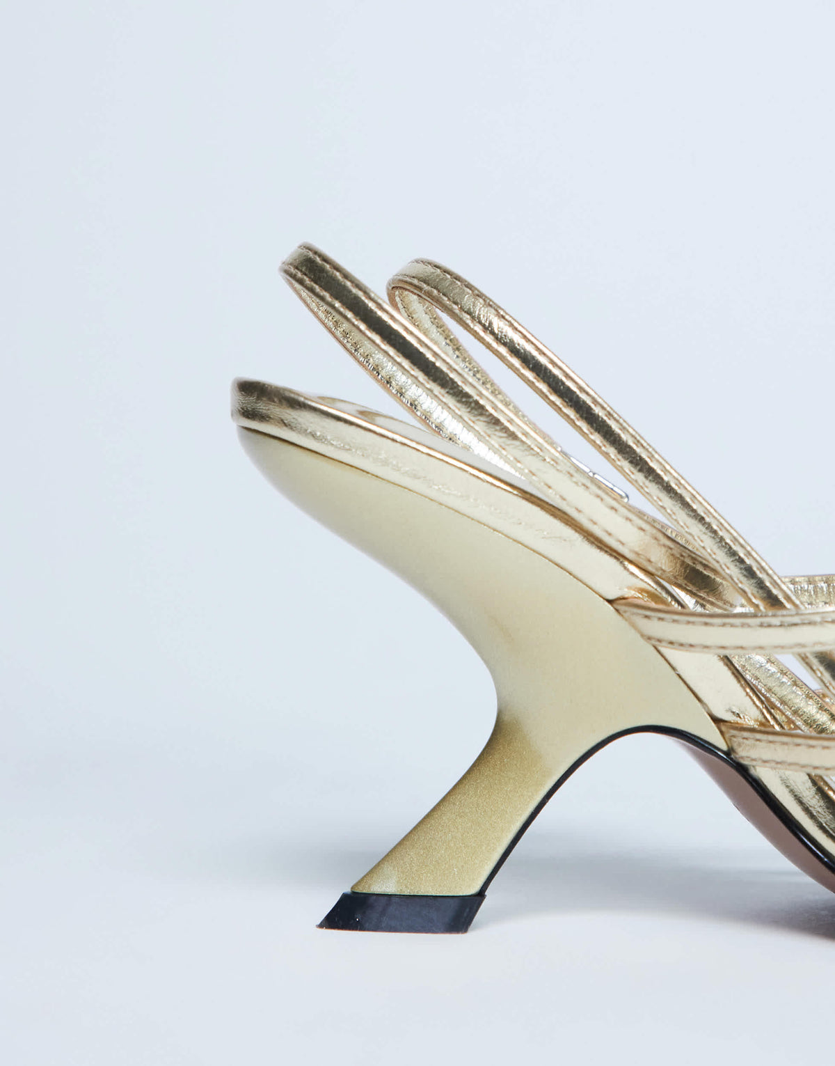 Topshop Indigo strappy angled heel mule in gold