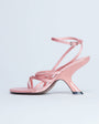 Topshop Indigo strappy angled heel mule in peach