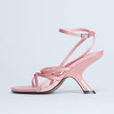 Topshop Indigo strappy angled heel mule in peach