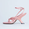 Topshop Indigo strappy angled heel mule in peach