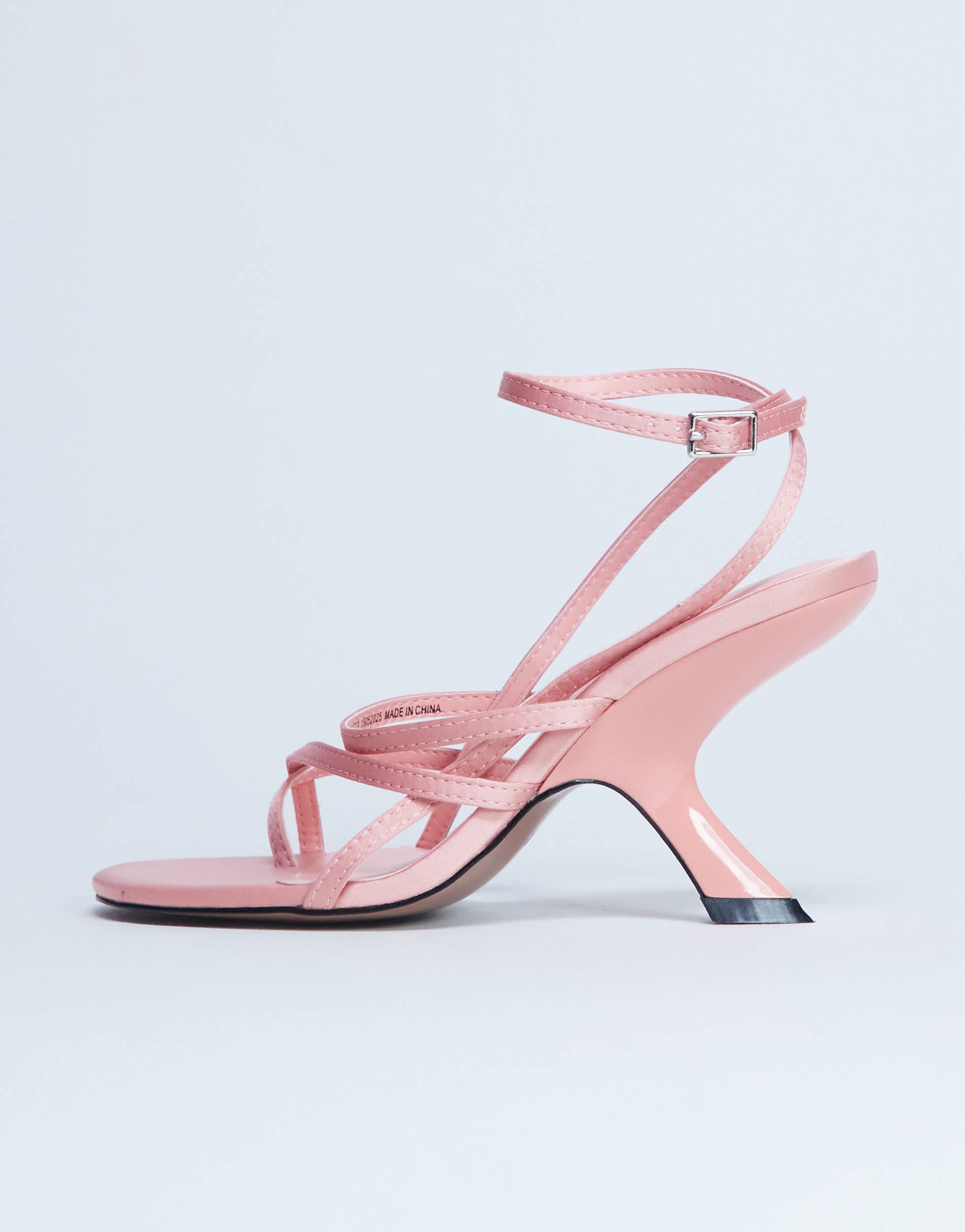 Topshop Indigo strappy angled heel mule in peach