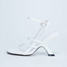 Mule Topshop Indigo à brides et talon biseauté, couleur blanc cassé