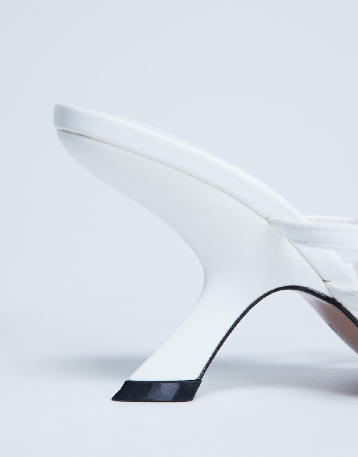 Topshop Indigo strappy angled heel mule in off white