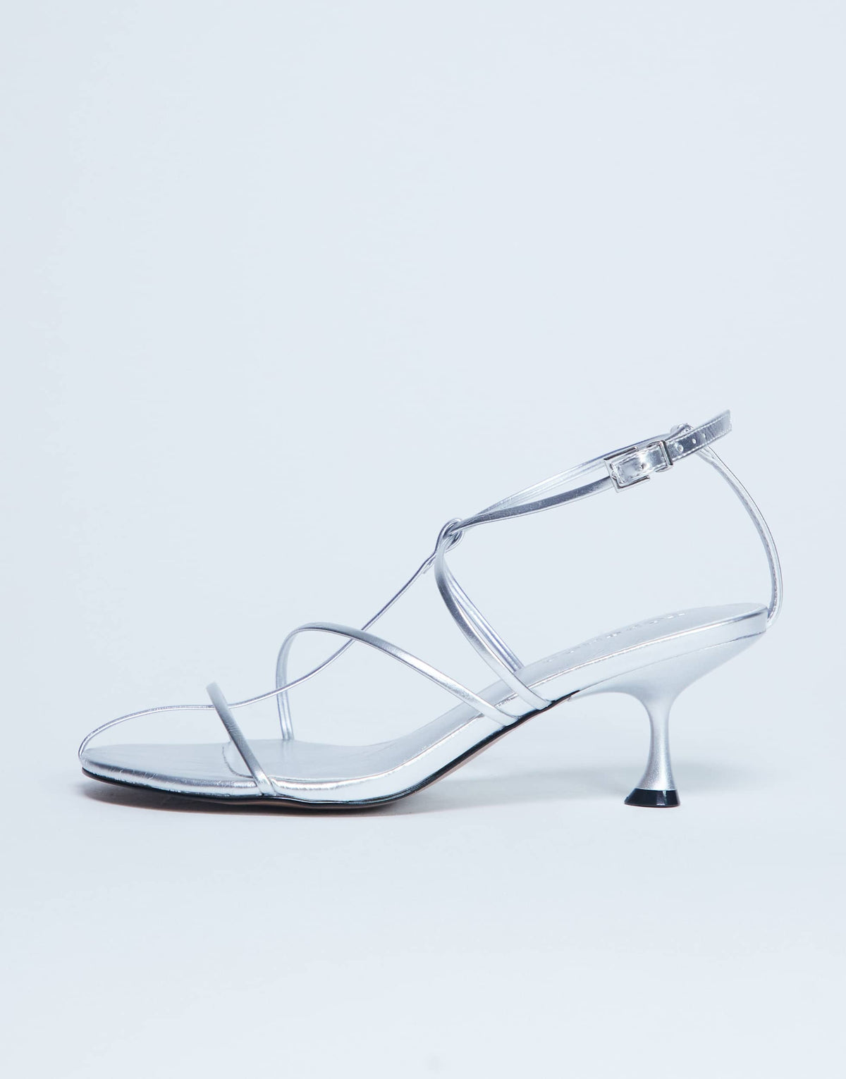 Topshop Itzia strappy mid heel sandal in silver